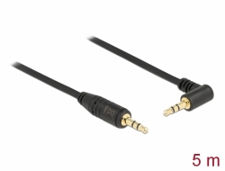 83760 Delock Stereo Jack Cable 3.5 mm 3 pin male > male angled 5 m black
