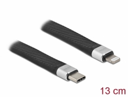 86941 Delock Cable de cinta plana FPC USB Type-C™ a Lightning™ para iPhone™, iPad™ y iPod™ 13 cm