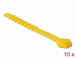 18830 Delock Attaches de câble en silicone, réutilisables, 10 pièces, jaunes
