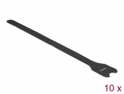 18688 Delock Brida para cable con gancho y lazo LA 300 mm x AN 12 mm (10 unidades) negro