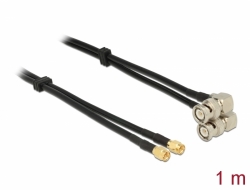 12467 Delock Anténní Kabel SMA konektor> BNC konektor 90 ° Dvojitý kabel RG-58 A / U 1 m