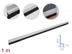 66649 Delock Brush strip 20 mm with aluminium profile straight - length 1 m