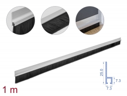 66651 Delock Brush strip 40 mm with aluminium profile straight - length 1 m