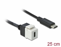 86399 Delock Keystone modul, USB 3.0 C-csatlakozóhüvely > USB 3.0 C-csatlakozódugó, kábellel