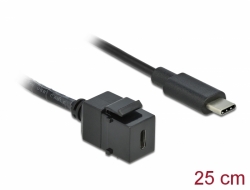 86398 Delock Keystone Modul USB 3.0 C Buchse > USB 3.0 C Stecker mit Kabel