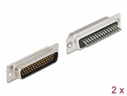 66707 Delock D-Sub HD 44 Pin Stecker Metall, Lötversion, 2 Stück