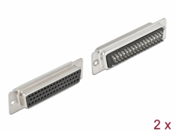 66716 Delock D-Sub HD 50 pin femmina in metallo, versione a saldare, 2 pezzi