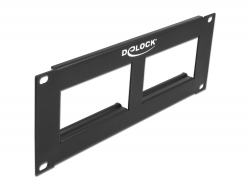 81379 Delock 10″ patch panel Easy 45, s výřezem 2 x 90,5 x 45,2 mm, 2U, černý