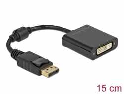 61008 Delock Adaptor DisplayPort 1.1 tată la DVI mamă, pasiv, negru