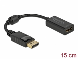 61011 Delock Adapter DisplayPort 1.1 męski-HDMI żeński pasywne czarny