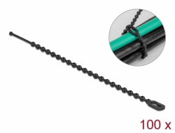 19566 Delock Beaded Cable Tie reusable L 100 x W 2.4 mm black 100 pieces