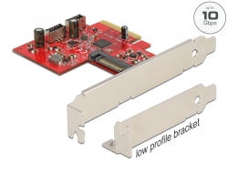90058 Delock Κάρτα PCI Express x4 προς 2 x θηλυκό εσωτερικό USB 3.2 Gen 2 κλειδιού A των 20 pin