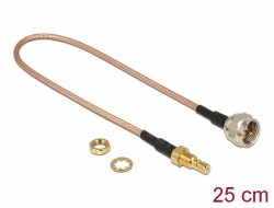 13025 Delock Antenna cable F plug > SMB jack Bulkhead RG-316 25 cm