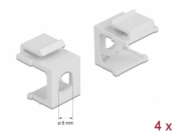 86819 Delock Keystone cover white with 8.0 mm hole 4 pieces