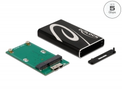 42006 Delock Externes Gehäuse SuperSpeed USB für mSATA SSD 