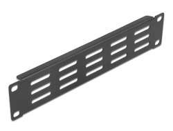 66839 Delock 10″ Panel síťové skříně s větracími štěrbinami, vodorovný, 1U, černý