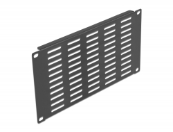 66841 Delock Panel de gabinete de red de 10″ con ranuras de ventilación horizontal 3U negro
