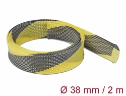 20752 Delock Protažitelné pletené opláštění, 2 m x 38 mm, černá-žlutá