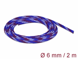 20741 Delock Manicotto intrecciato estensibile da 2 m x 6 mm blu-rosso-bianco