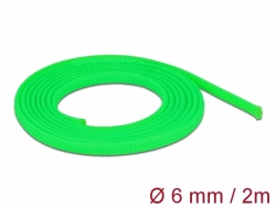 20739 Delock Fonott kábelharisnya nyújtható 2 m x 6 mm zöld
