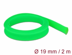 20744 Delock Protažitelné pletené opláštění, 2 m x 19 mm, zelený