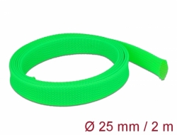 20749 Delock Protažitelné pletené opláštění, 2 m x 25 mm, zelený