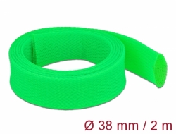20754 Delock Protažitelné pletené opláštění, 2 m x 38 mm, zelený