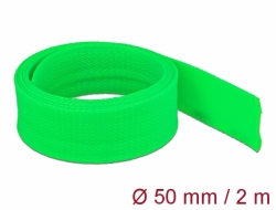 20759 Delock Protažitelné pletené opláštění, 2 m x 50 mm, zelený