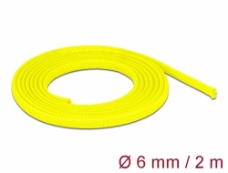 20740 Delock Protažitelné pletené opláštění, 2 m x 6 mm, žlutá