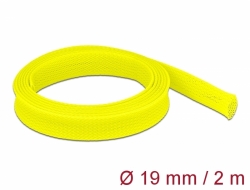 20745 Delock Protažitelné pletené opláštění, 2 m x 19 mm, žlutá