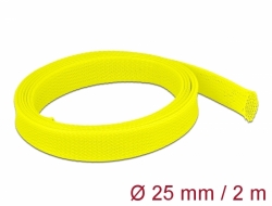 20750 Delock Protažitelné pletené opláštění, 2 m x 25 mm, žlutá