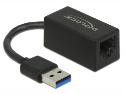 66039 Delock A-típusú USB adapter – Gigabit LAN kompakt, fekete