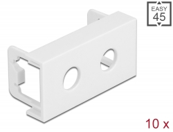 81371 Delock Plaque de module Easy 45, ouverture ronde 2 x M8, 45 x 22,5 mm, 10 unités, blanc