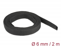 20791 Delock Fabric heat shrink tube 2 m x 6 mm shrinkage ratio 2:1 black