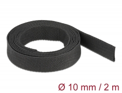 20792 Delock Fabric heat shrink tube 2 m x 10 mm shrinkage ratio 2:1 black