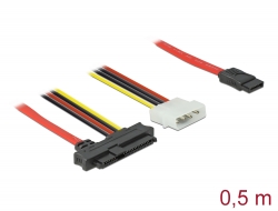 82219 Delock Cable SAS SFF-8482 + Power > 1 x SATA 7 pin 0.5 m