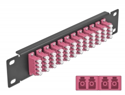 66780 Delock Panel de conexión de fibra óptica de 10″ de 12 puertos LC Quad violeta 1U negro