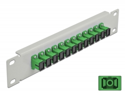66782 Delock Panel de conexión de fibra óptica de 10″ de 12 puertos SC Simplex verde 1U gris
