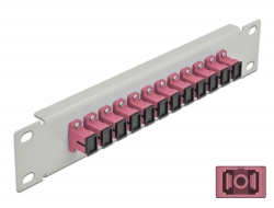 66785 Delock Panel de conexión de fibra óptica de 10″ de 12 puertos SC Simplex violeta 1U gris