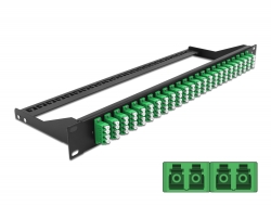 43399 Delock Panel de parches de fibra 19″ 24 puertos LC Quad verde