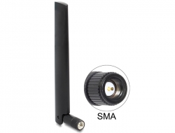 88970 Delock  LTE Antenna (50 pieces) SMA  -0.8 - 3.0 dBi omnidirectional with flexible joint black bulk