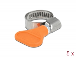 19512 Delock Butterfly Hose Clamp stainless steel 400 SS 12 - 20 mm 5 pieces orange