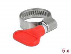 19513 Delock Butterfly Hose Clamp stainless steel 400 SS 16 - 25 mm 5 pieces red