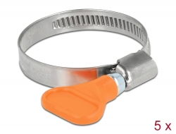 19516 Delock Butterfly Hose Clamp stainless steel 400 SS 30 - 45 mm 5 pieces orange