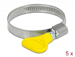 19517 Delock Butterfly Hose Clamp stainless steel 400 SS 32 - 50 mm 5 pieces yellow