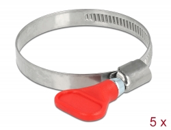 19518 Delock Butterfly Hose Clamp stainless steel 400 SS 40 - 60 mm 5 pieces red