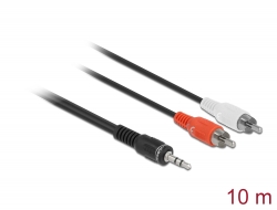 84277 Delock Cable con conector estéreo de 3,5 mm de audio macho > 2 x RCA macho de 10 m