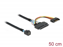 84819 Delock Cable SFF-8643 male > U.2 SFF-8639 female + SATA power connector 50 cm
