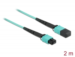 86957 Delock Optički kabel MPO ženski na MPO ženski s 12 vlakana, polaritet B, višenamjenski OM4, 50/125 µm, 2 m