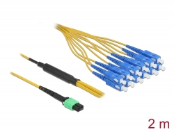 84871 Delock Optický kabel, ze zásuvky MPO na 12 x zástrček SC Simplex, Single-mode, 9/125 µm, 2 m